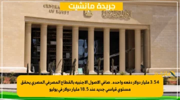 3.54 مليار دولار دفعة واحدة.. صافي الأصول الأجنبية بالقطاع المصرفي المصري يحقق مستوى قياسي جديد عند 18.5 مليار دولار في يوليو